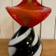 Italian "zebra" glass vase