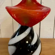 Vase en verre "zebra" italien