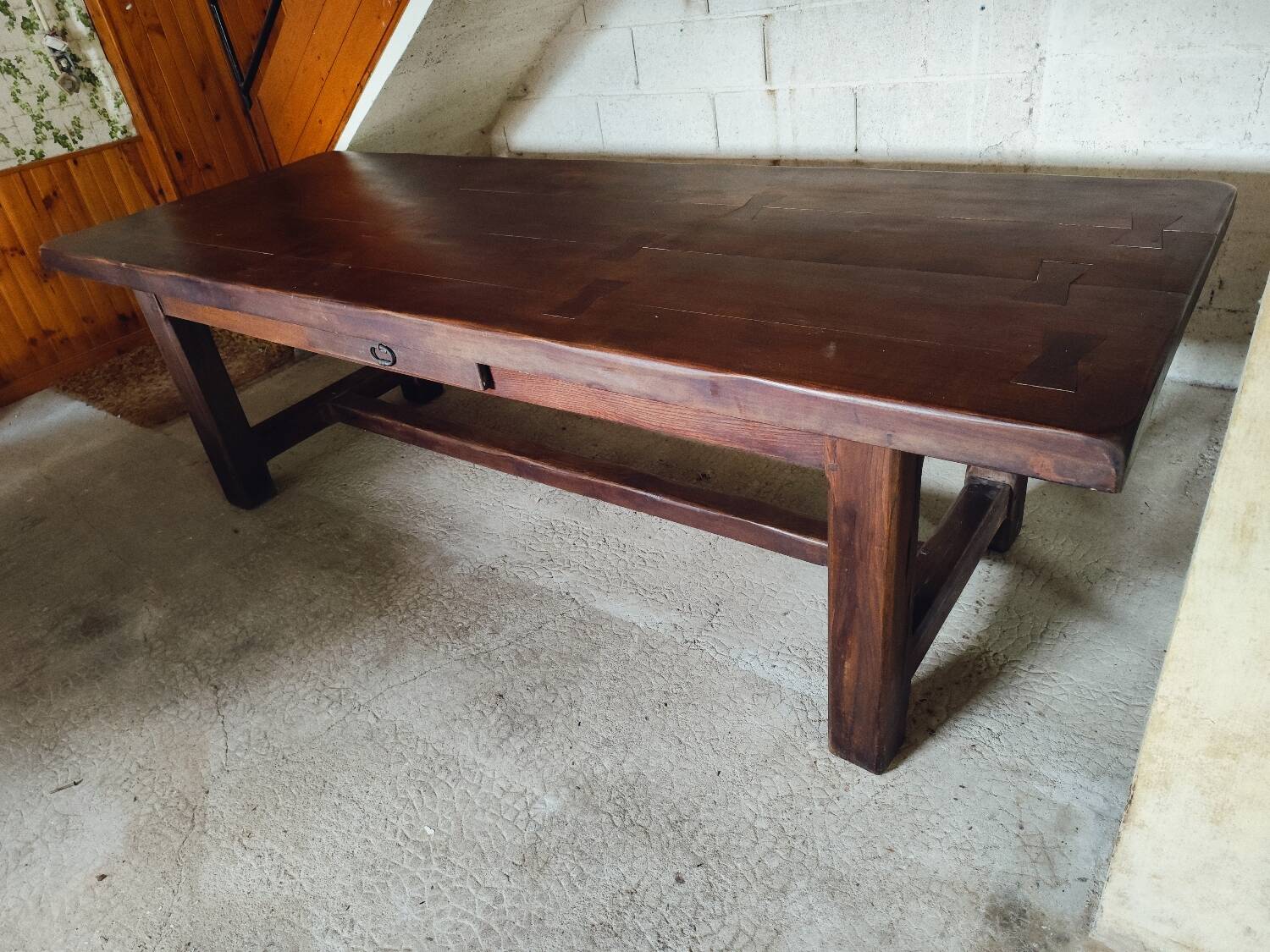 250 cm large farmhouse monastery table