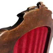 Nineteenth-century French carved chair with red velvet