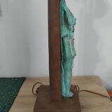 Lampe égyptienne osiris  bronze teck vintage  avec ecrin