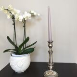 Silver metal bougeoir