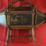 19th century bamboo work box and Japanese-style Napoleon III lacquer