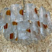 XL 60s 70s Murano Glass Chrome Chandelier Chandelier Glass Space Age 60s v