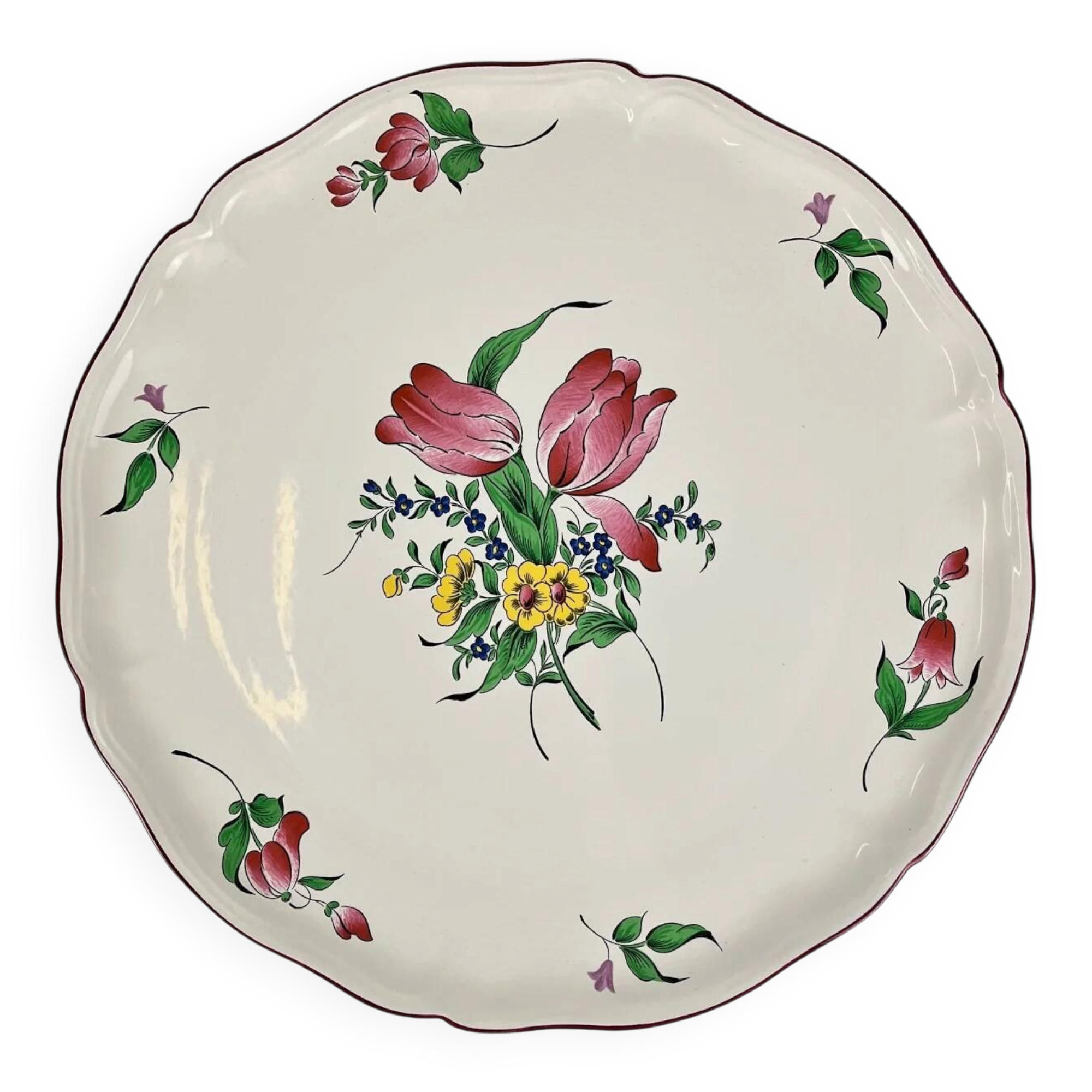 Cake dish KG Lunéville, model "Réverbère", tulip pattern