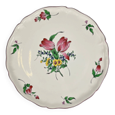 Plat à gâteau KG Lunéville, modèle "Réverbère", motif tulipe