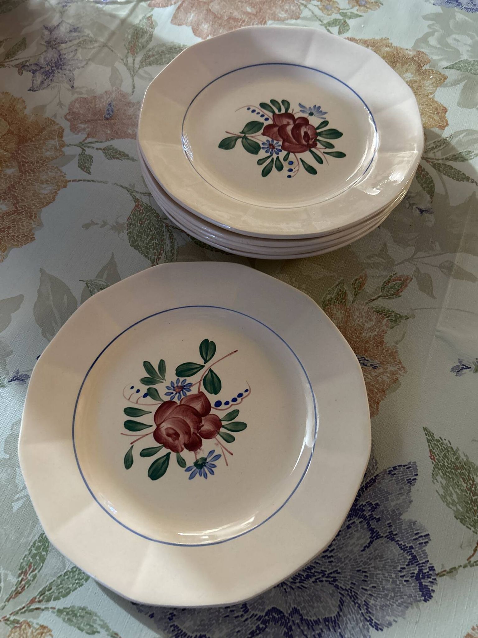 Set of 6 small dessert plates Digoin Sarreguemines 9177