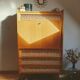 Vintage secretary rattan chest of drawers