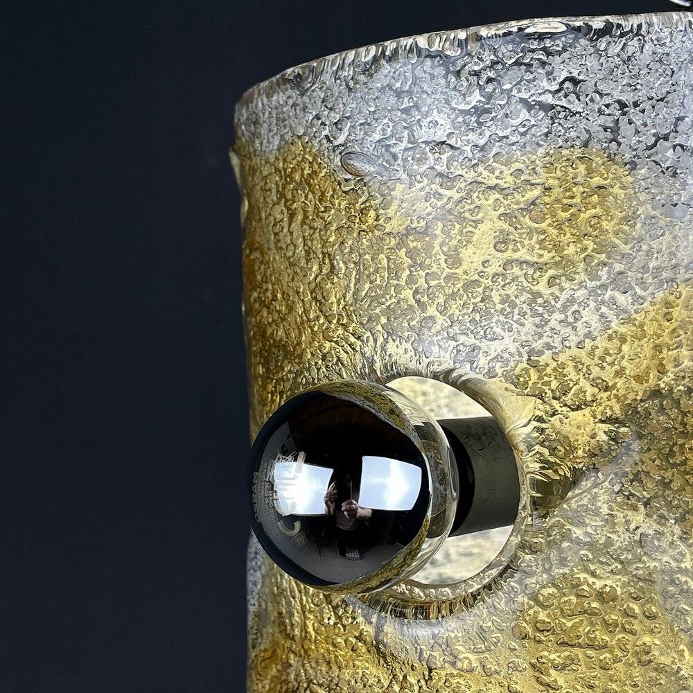 Murano glass chandelier ice mid-century by Av Mazzega, Italy, 1970s