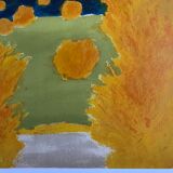 Lithographie originale de Bernard Cathelin, l'intelligence des fleurs II, 1988