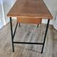 Old wood and metal desk 3 drawers 50s