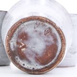 Set of 3 gray ceramic flower pots, Vallauris 1960s