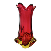 Murano Vase Organic Red Yellow 21cm 1.1kg