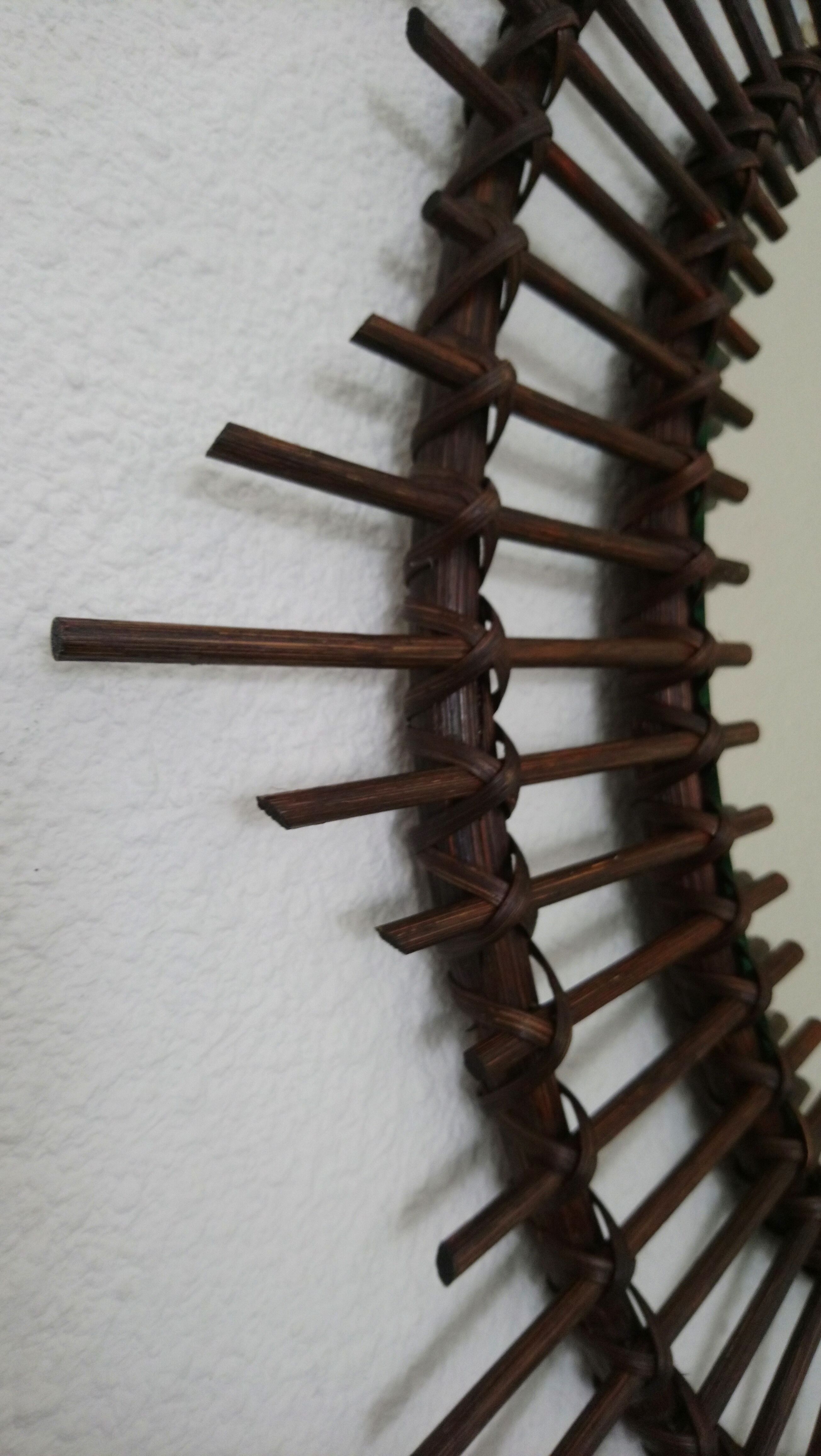 Dark rattan Sun mirror 64X52cm years 70