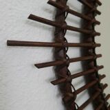Dark rattan Sun mirror 64X52cm years 70