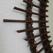 Dark rattan Sun mirror 64X52cm years 70