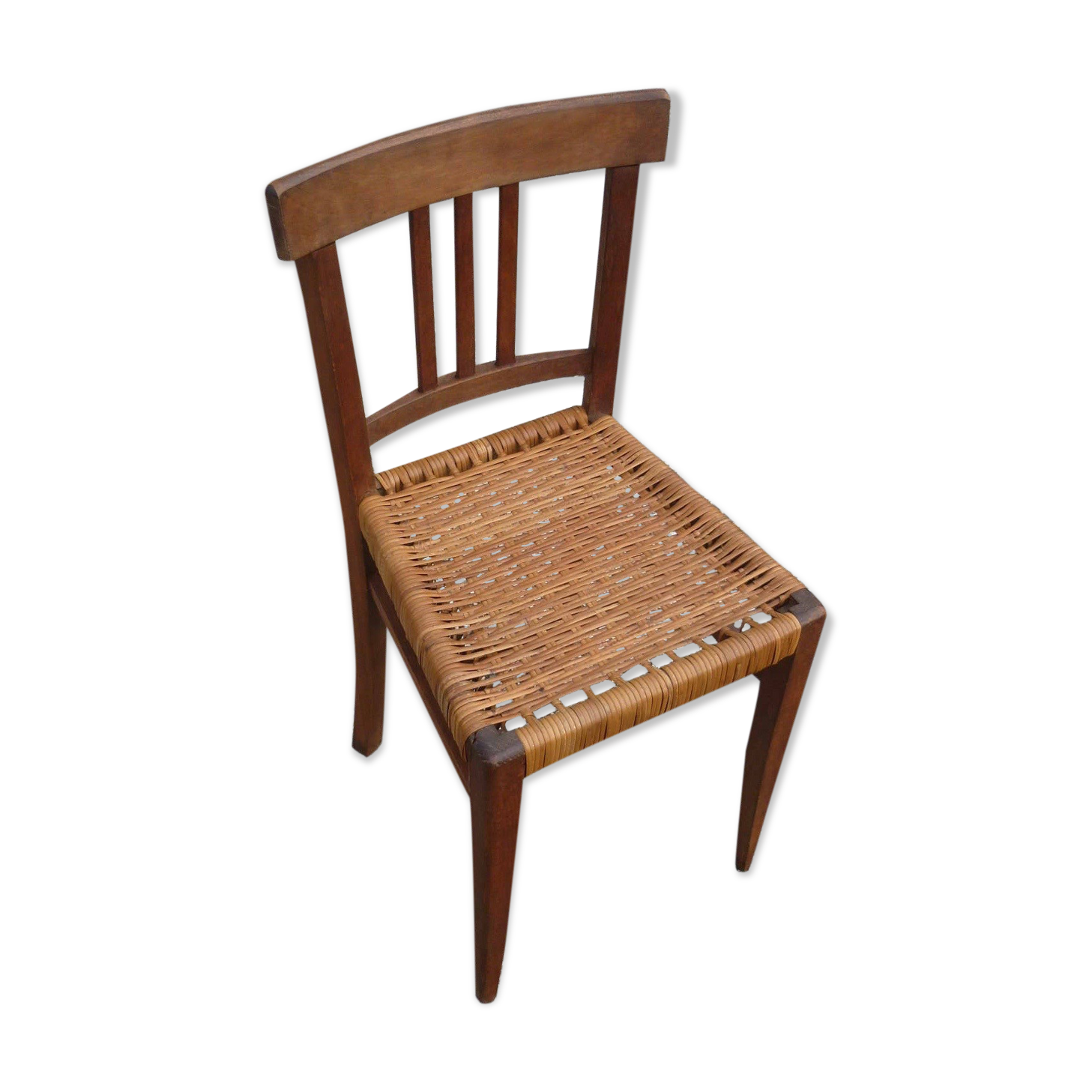 Renovated wicker-seated bistro chair