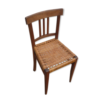 Renovated wicker-seated bistro chair