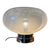 Mazzega Lampe Murano  Verre Puliginiso et inox 1971