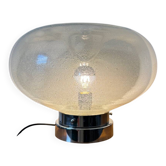 Mazzega Lampe Murano  Verre Puliginiso et inox 1971