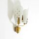 Beautiful large Mid Century Modern wall lamp made of brass and glass