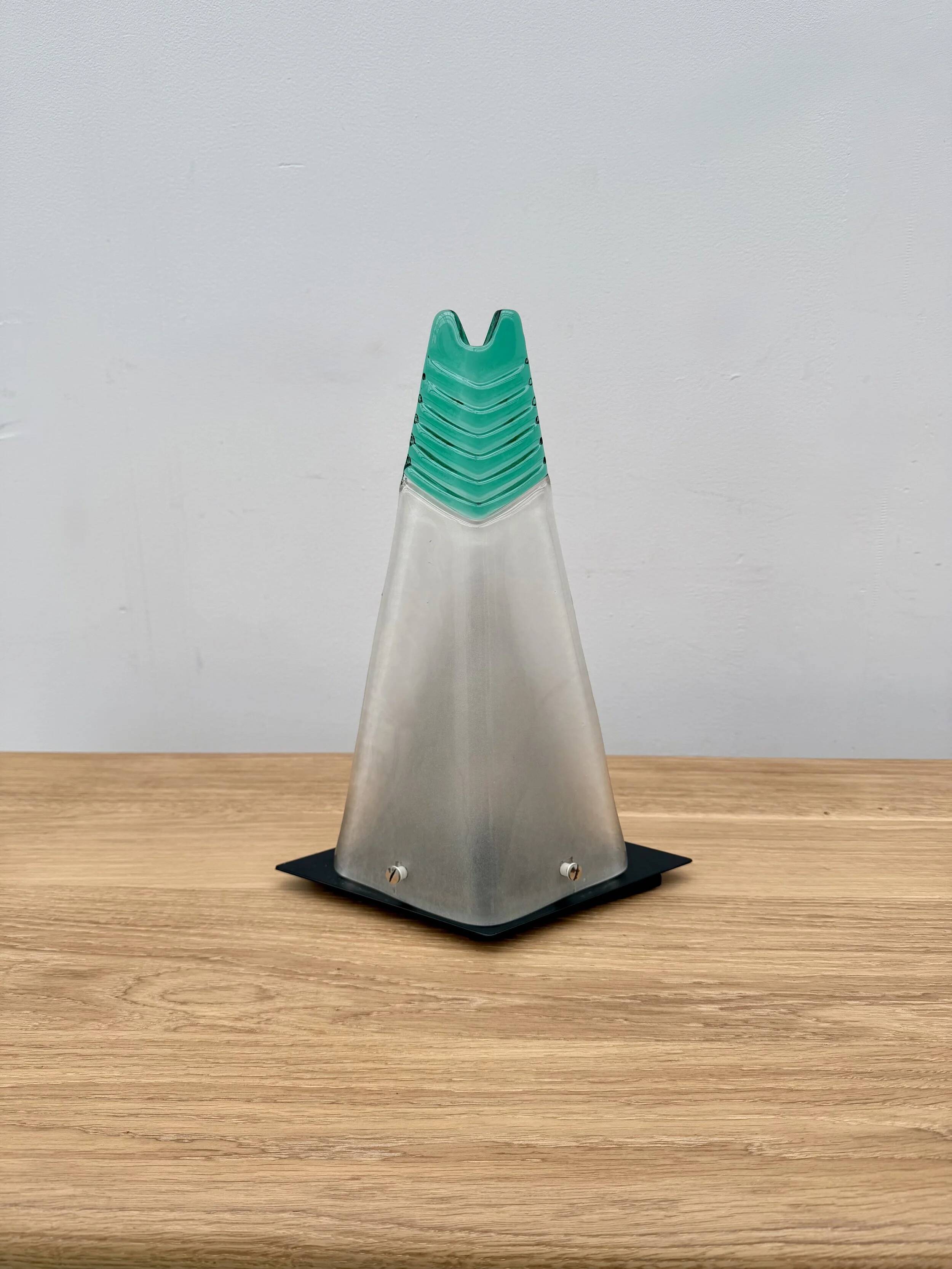 Murano glass and metal lamp, Italy 1980
