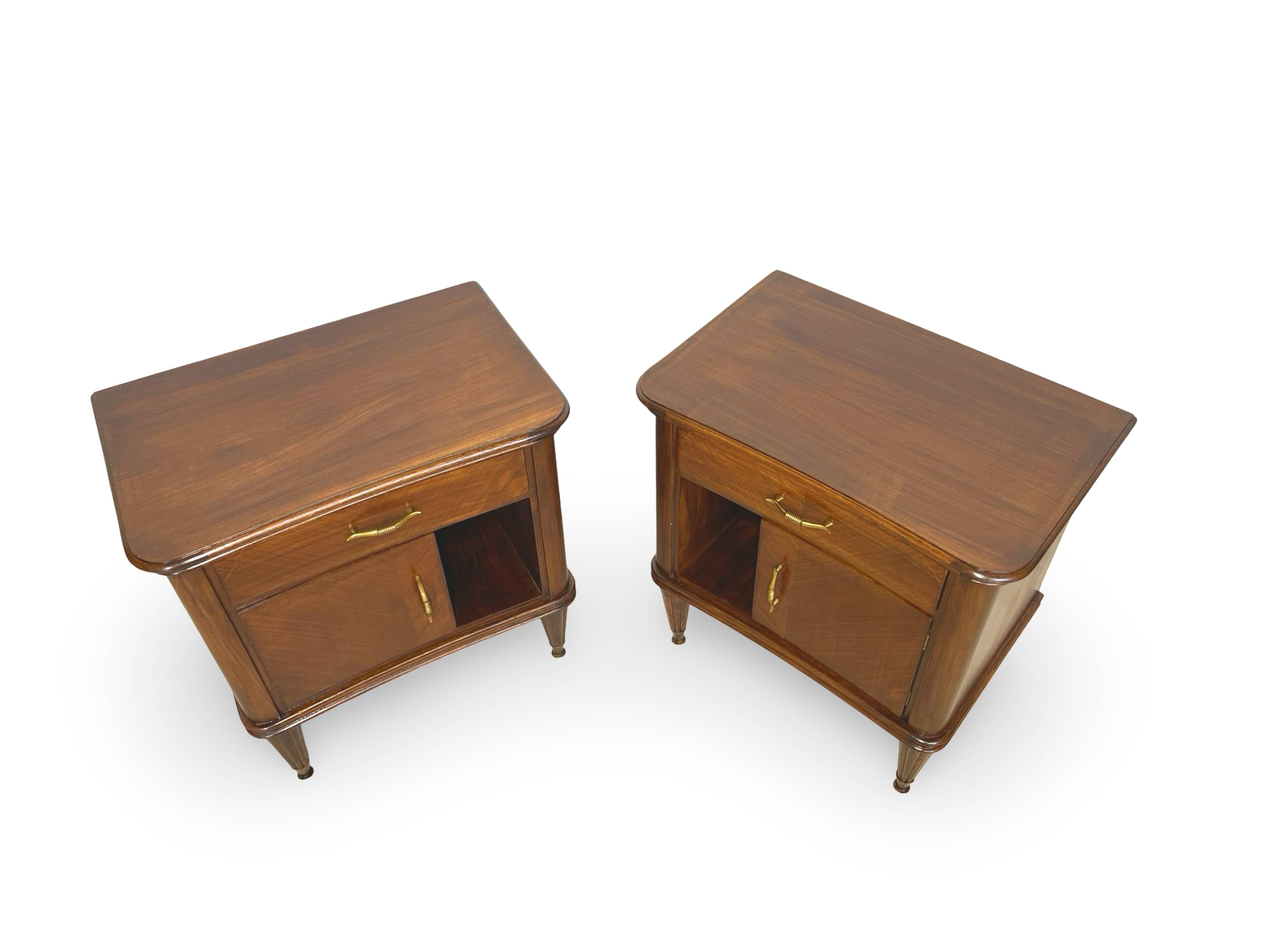 Pair of Italian bedside tables from the mid-20th century.