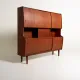 Danish Teak Highboard with Bar Cabinet