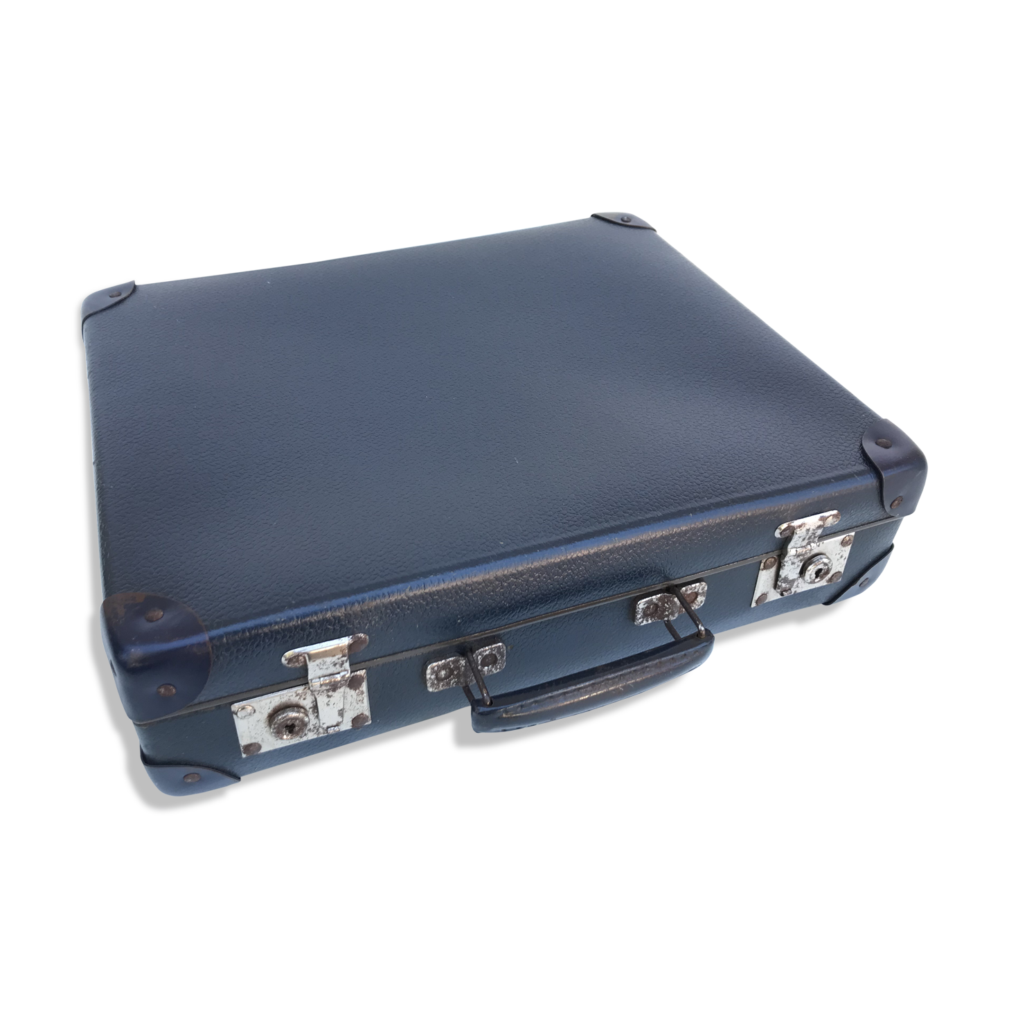 Old suitcase travel blue trunk 70