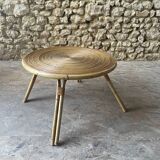 Ensemble table basse et fauteuils en roseau - années 50