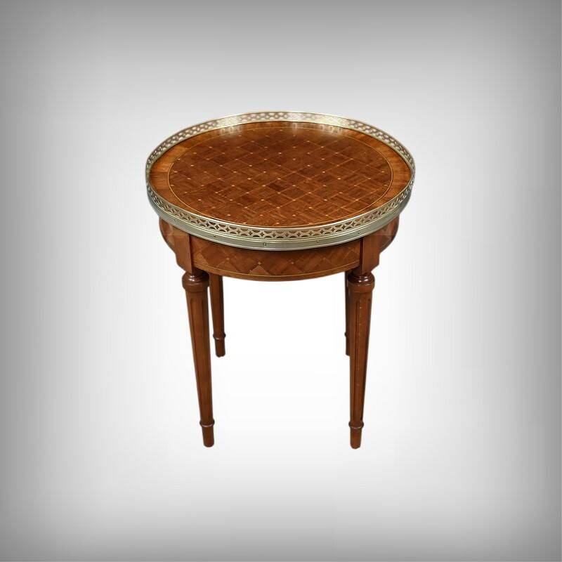 Small bouillotte table in marquetry – mid 20th century
