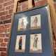 Painting on mica XIX th East India Company representing 2 men and 2 women