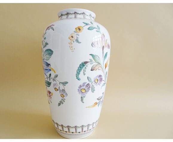 Gmundner Keramik floor vase with floral decor | Selency