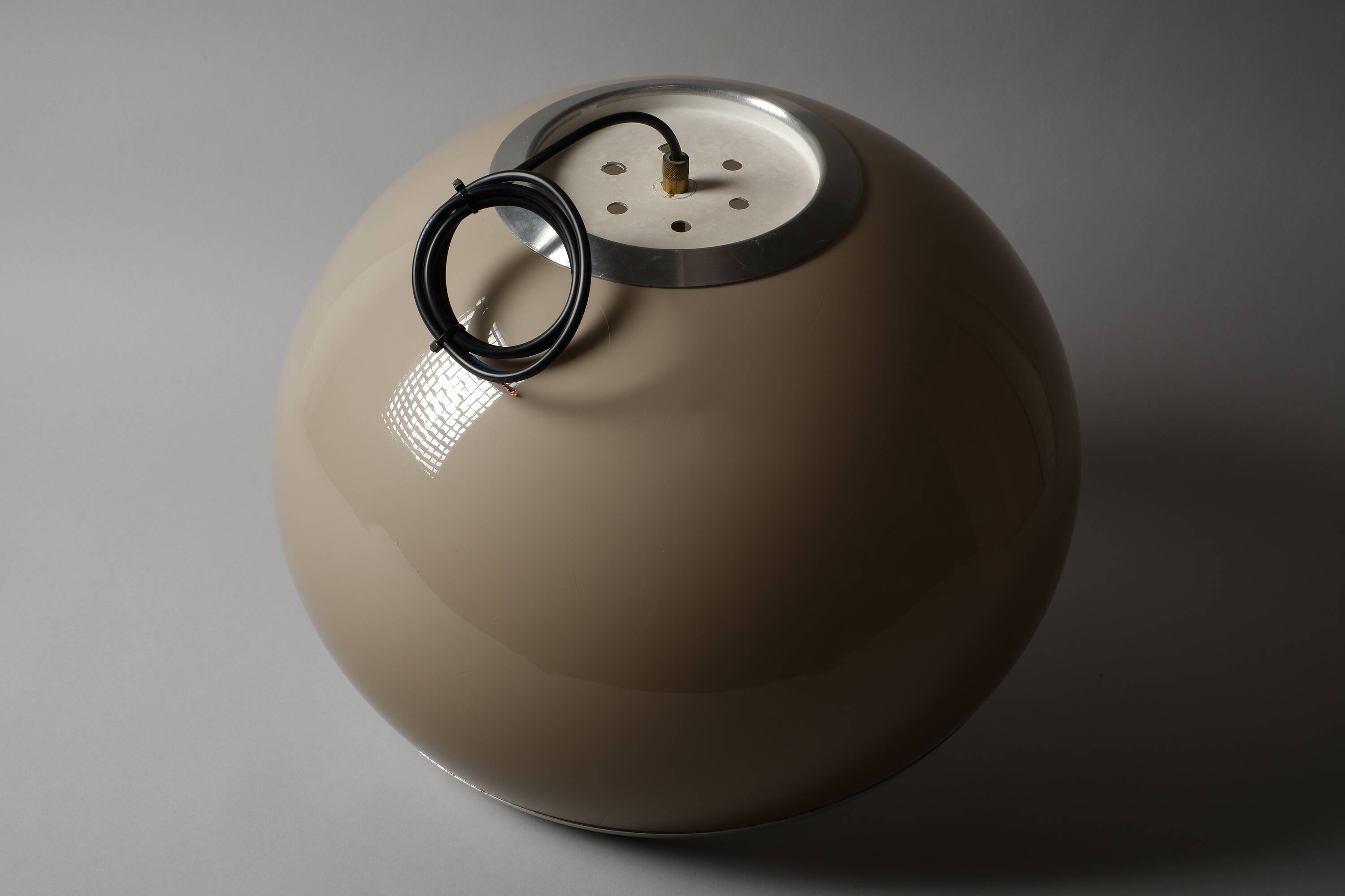 Dijkstra Lampen Mocha-Brown Acrylic Dome Pendant Lamp, 1970s Space Age.