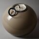 Dijkstra Lampen Mocha-Brown Acrylic Dome Pendant Lamp, 1970s Space Age.
