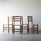 4 vintage brutalist chairs in the style of Perriand, 1960s 1970s.