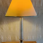 Neo-classical table lamp base in glass and gilded brass - mid 20th century