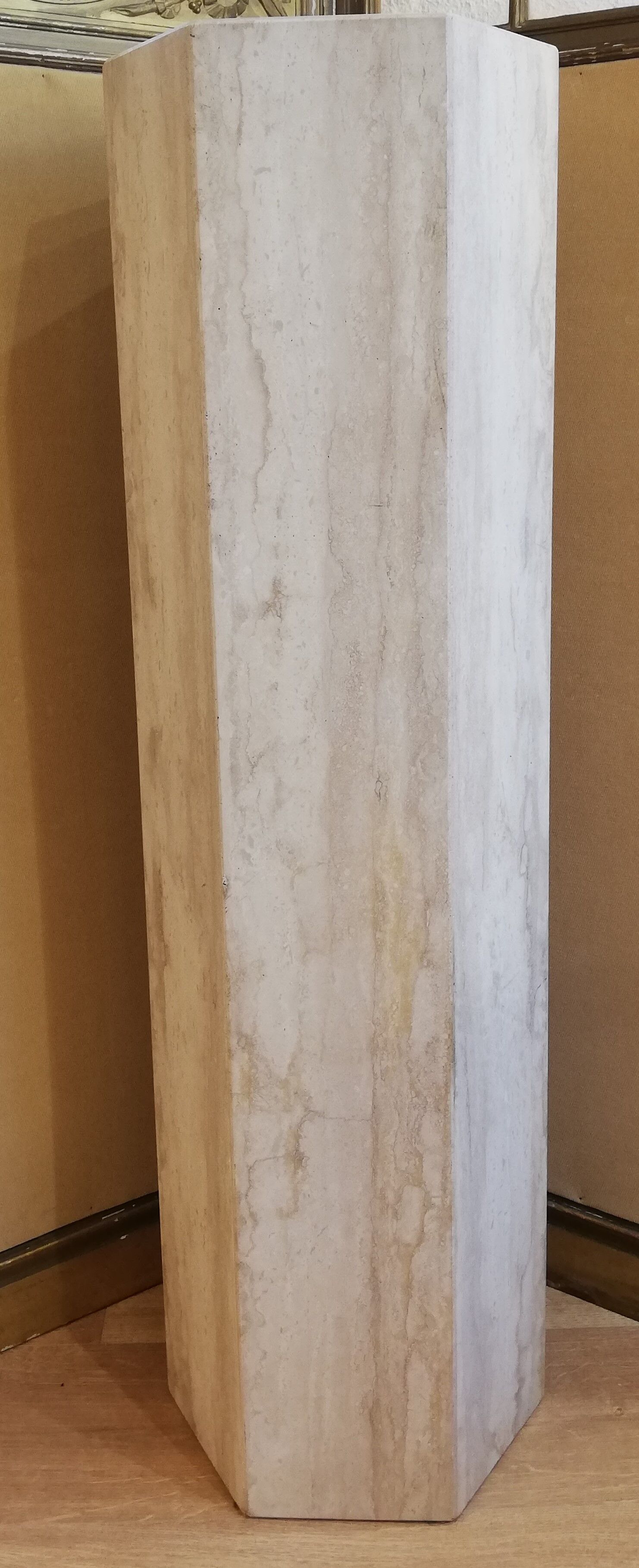 Pair of travertine columns with cut sides 1970