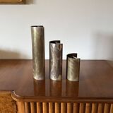 Mid-century set of 3 silver-plated vases, GiBi Italy 1970s