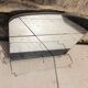 Two-tone bathroom mirror with its tablet, vintage 50s/60s