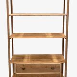 Art deco shelf display case in solid fir 20th century
