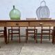 Old large farmhouse table bistro table solid oak Length 200 cm