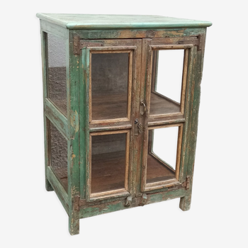 Old glazed wooden showcase