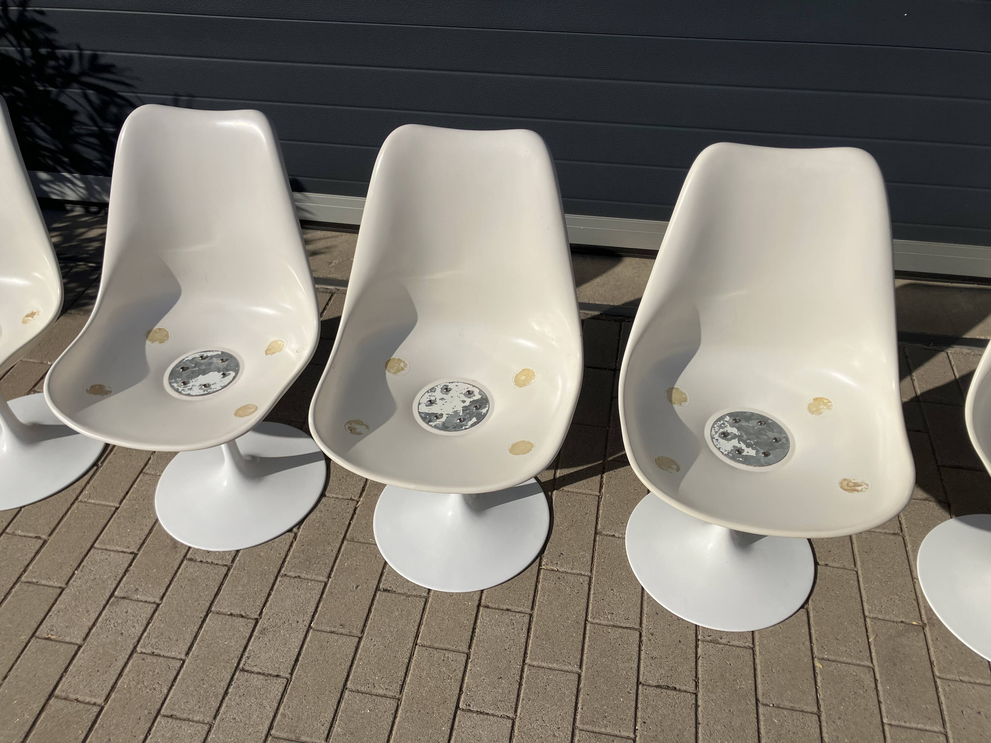 8x original Knoll Tulip dining chairs Eero Saarinen