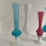 Set of 4 vintage opaline vases