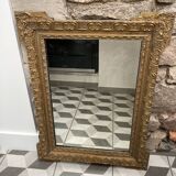 Gilded mirror in wood and stucco, 19th century, 60x88cm