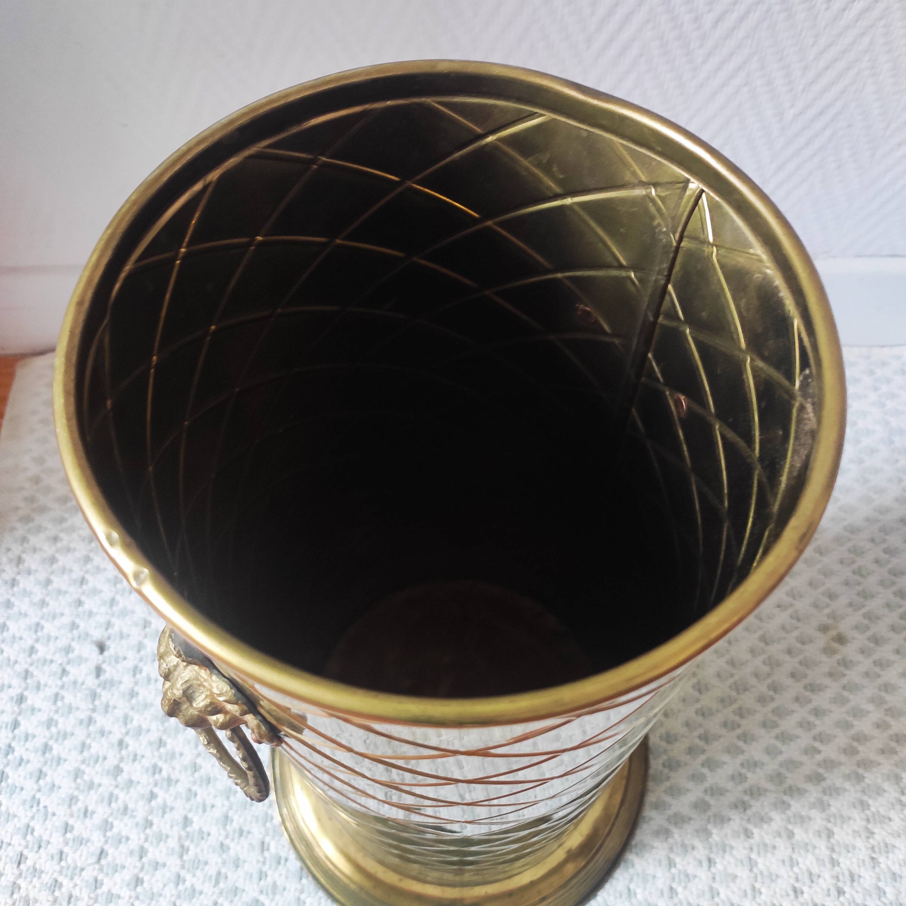 Vintage brass umbrella stand