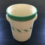 Seau à glace en faïence jaune et verte
