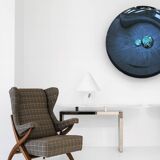 Mid-Century Franco Albini Fiorenza Graphite-blue Wool Ash Italian 1950 Armchair