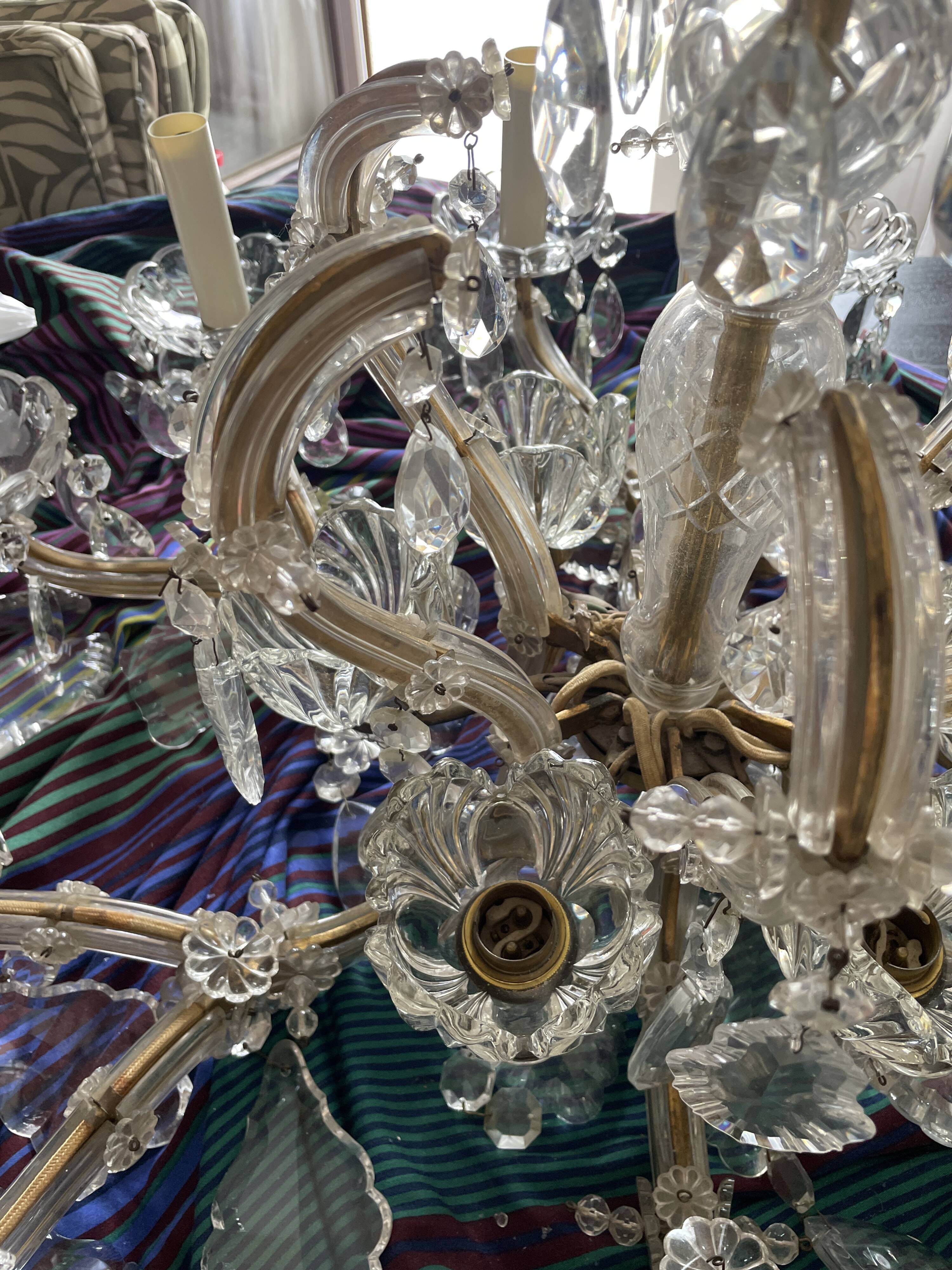 Antique crystal chandelier, French made.